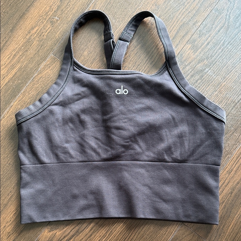 ALO Yoga Charcoal Sports Bra